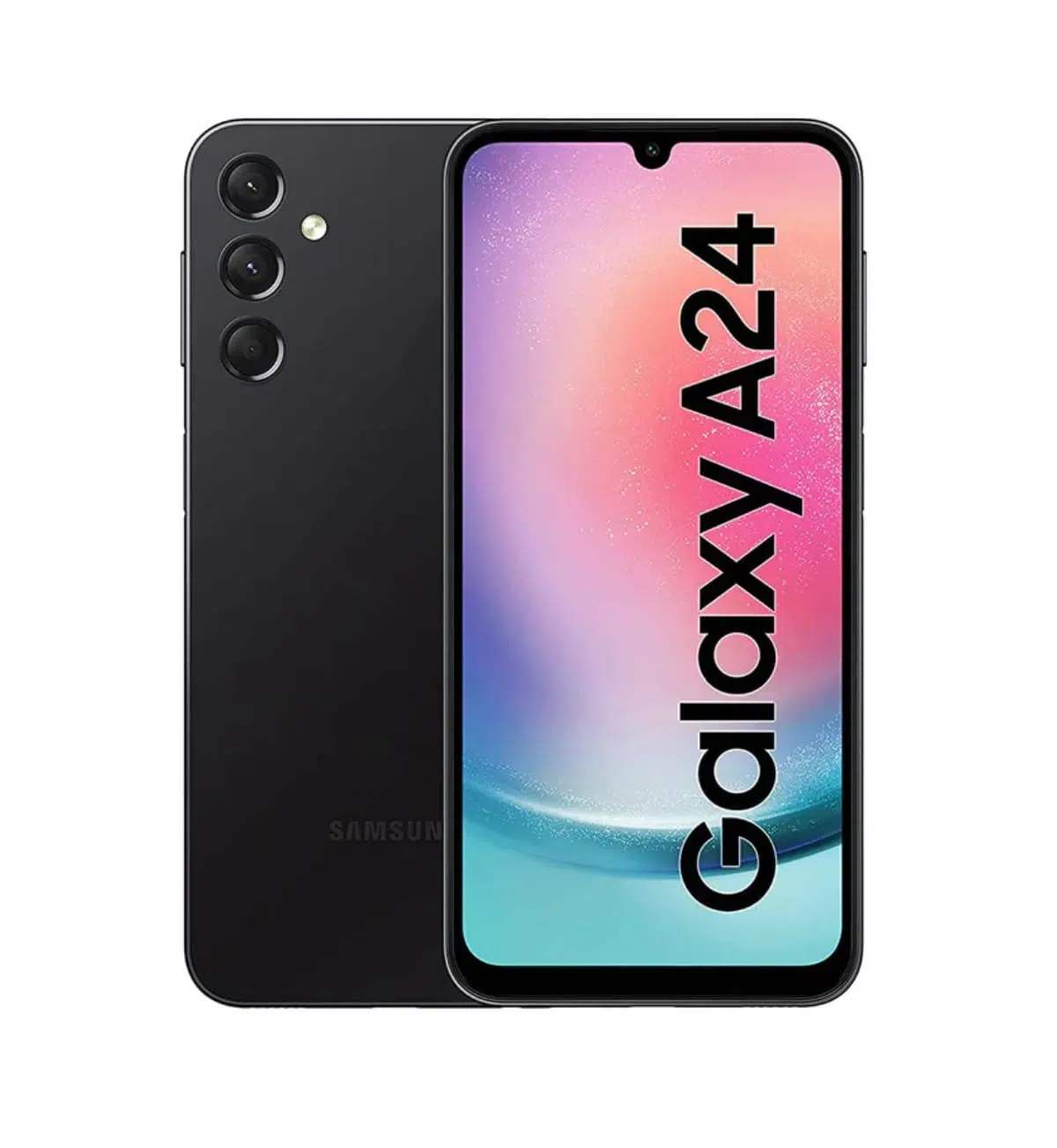 Samsung Galaxy A24 smartphone in various colors on a vibrant background. (Samsung Galaxy A24 smartphone)
