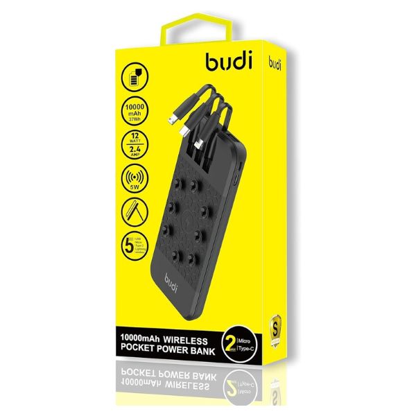 Budi All-in-One Power Bank with USB and Wireless Charging
