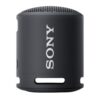 Close-up of a black Sony SRS-XB13 wireless speaker, showing its compact size and rounded design.