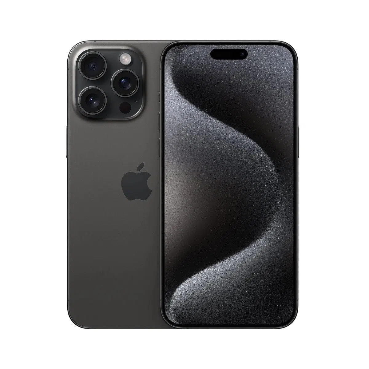 iPhone 15 Pro Max Black Titanium XDR display.