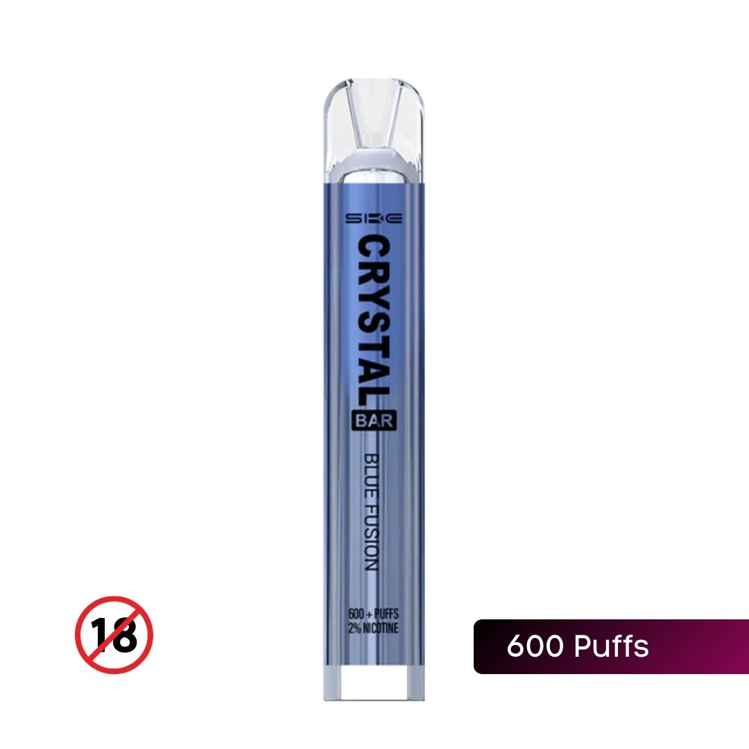 SKE Crystal Bar 600 Blue Fusion flavor disposable vape.