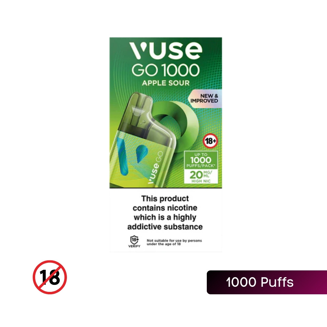 Vuse Go 1000 Box Disposable Vape in Apple Sour Flavor