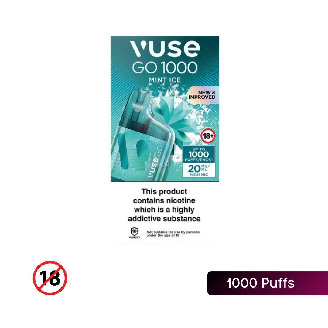 Vuse Go 1000 Box Disposable Vape in Mint Ice Flavor