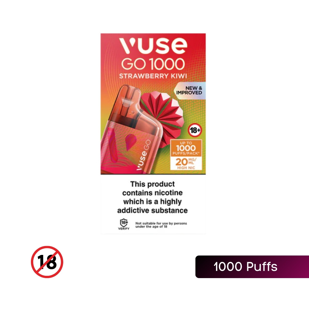 Vuse Go 1000 Box Disposable Vape in Strawberry Kiwi Flavor