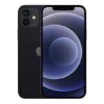 Refurbished black iPhone 12 with dual-camera system