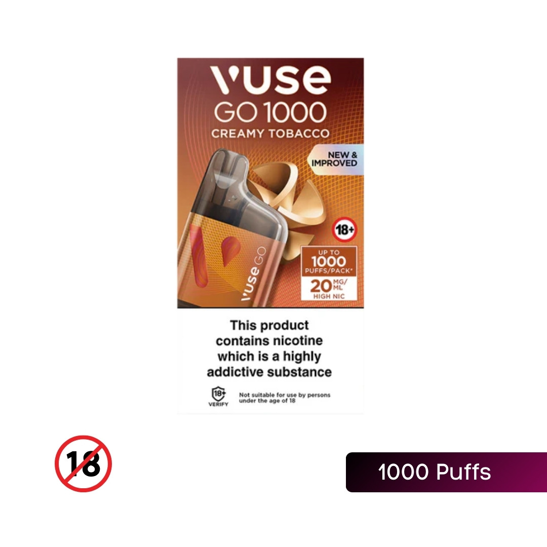 Vuse Go 1000 Box Disposable Vape in Creamy Tobacco Flavor