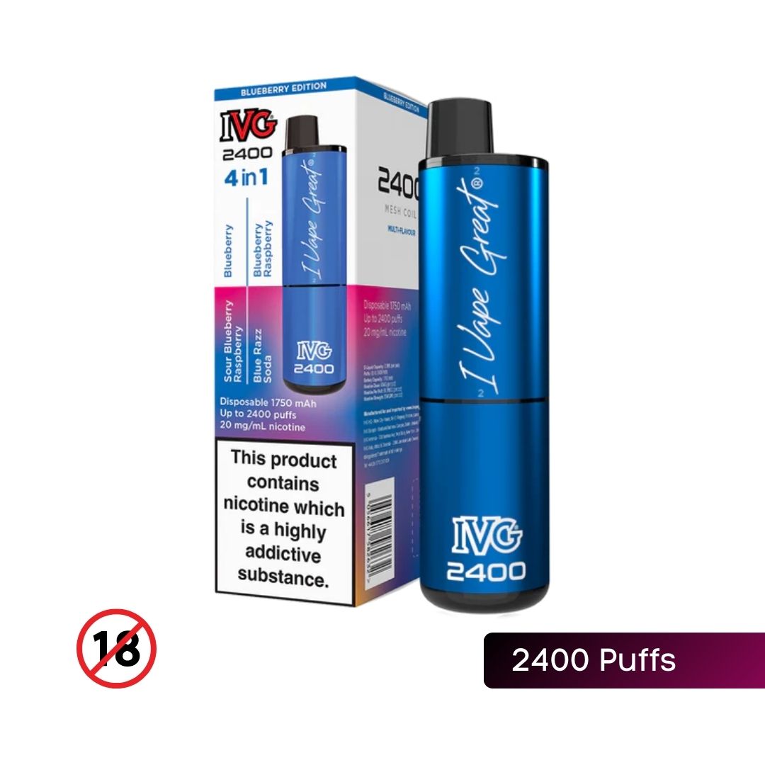 IVG 2400 Disposable Vape Blueberry Edition - Fresh Blueberry Flavor