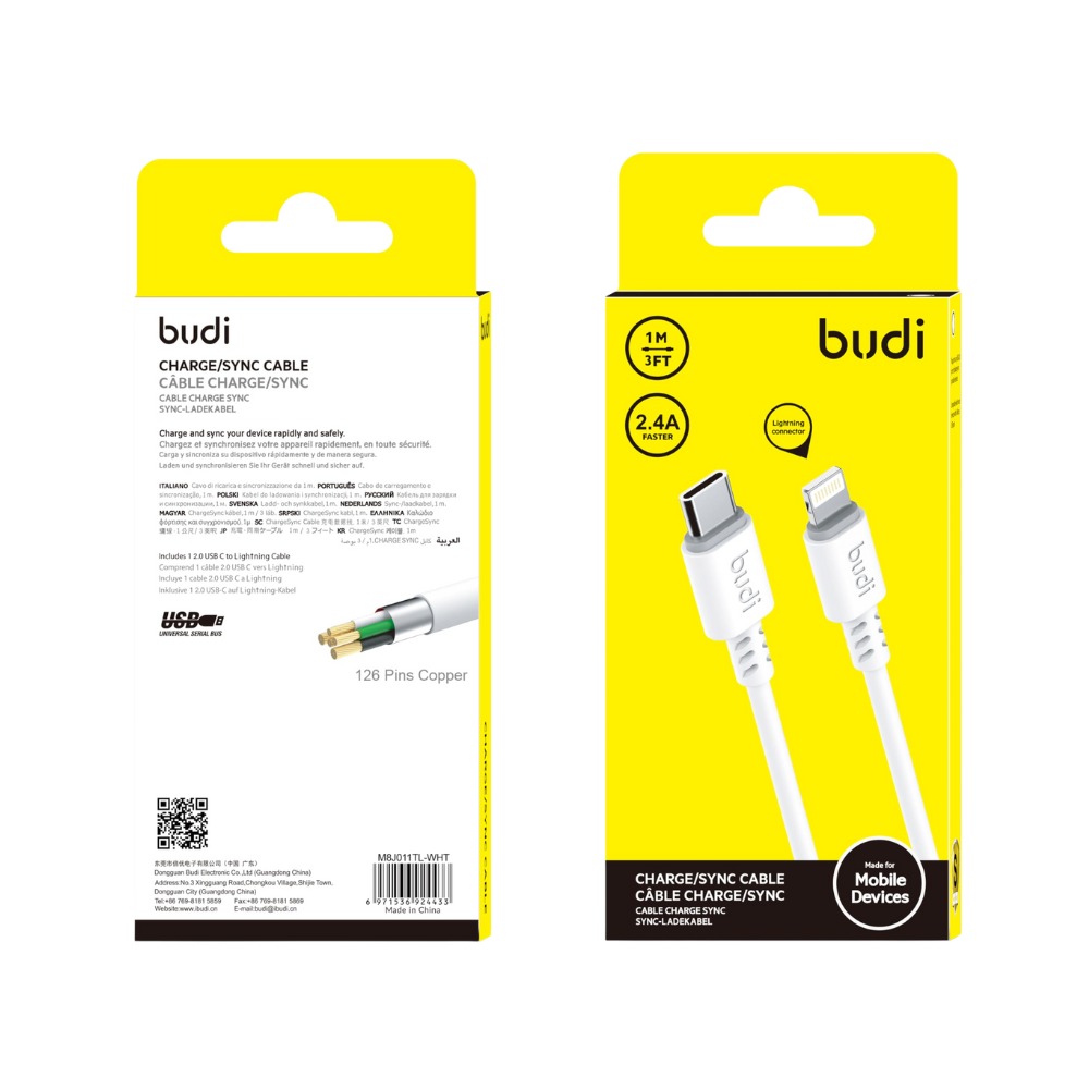 Budi Type C to iPhone Charging Cable