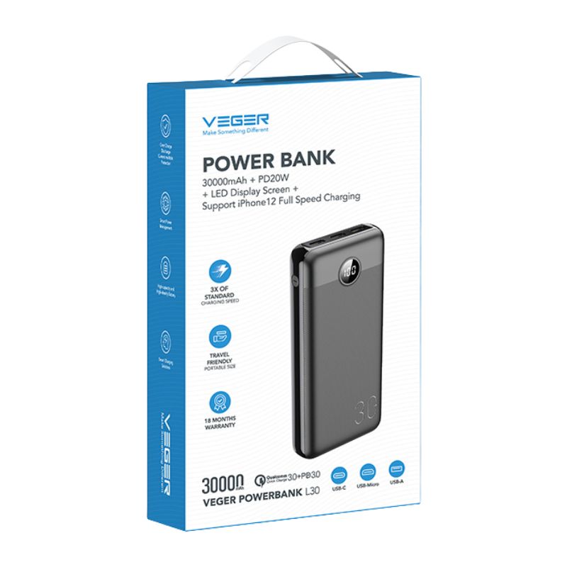Veger Power Bank 30000mah​ - L30S